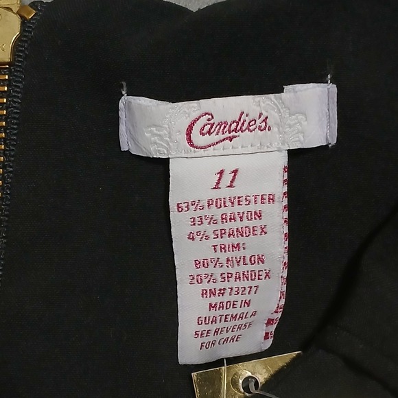 Women's Candie's Black Dress Sleeveless Slimming Suiting Minidress Size‎ 11 - Picture 5 of 8